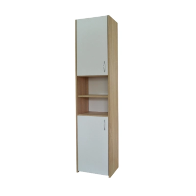 Słupek łazienkowy Adaś 2D Sonoma + Front Biały 40 cm