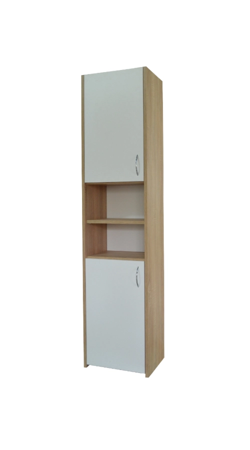 Słupek łazienkowy Adaś 2D Sonoma + Front Biały 30 cm