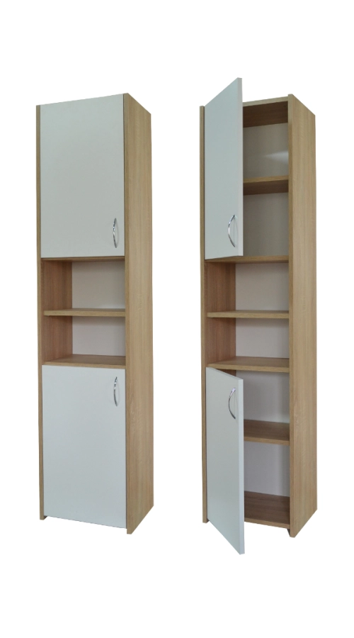 Słupek łazienkowy Adaś 2D Sonoma + Front Biały 30 cm