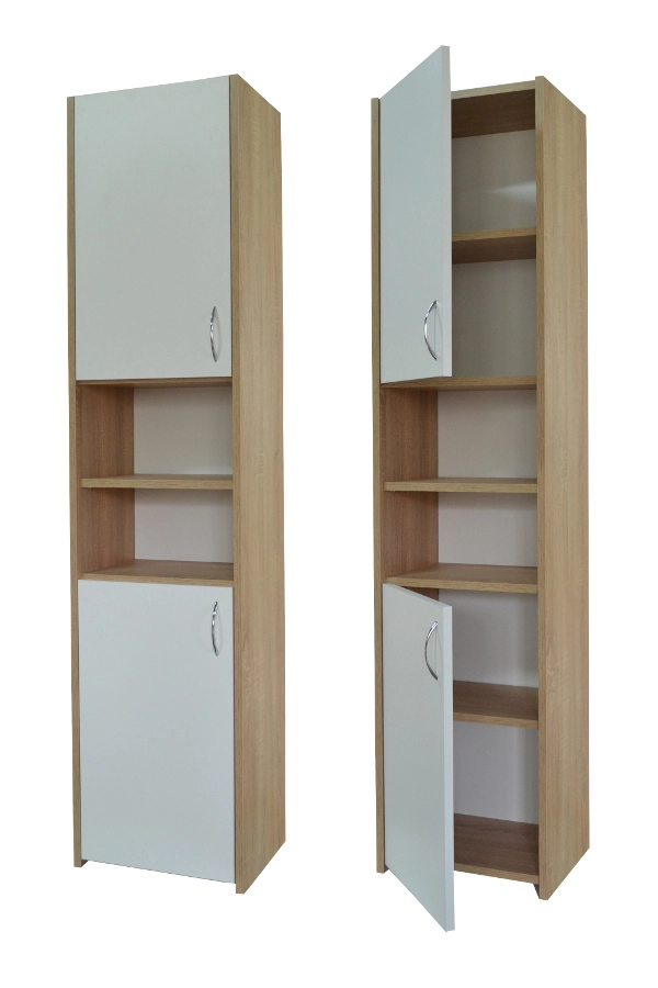 Słupek łazienkowy Adaś 2D Sonoma + Front Biały 30 cm