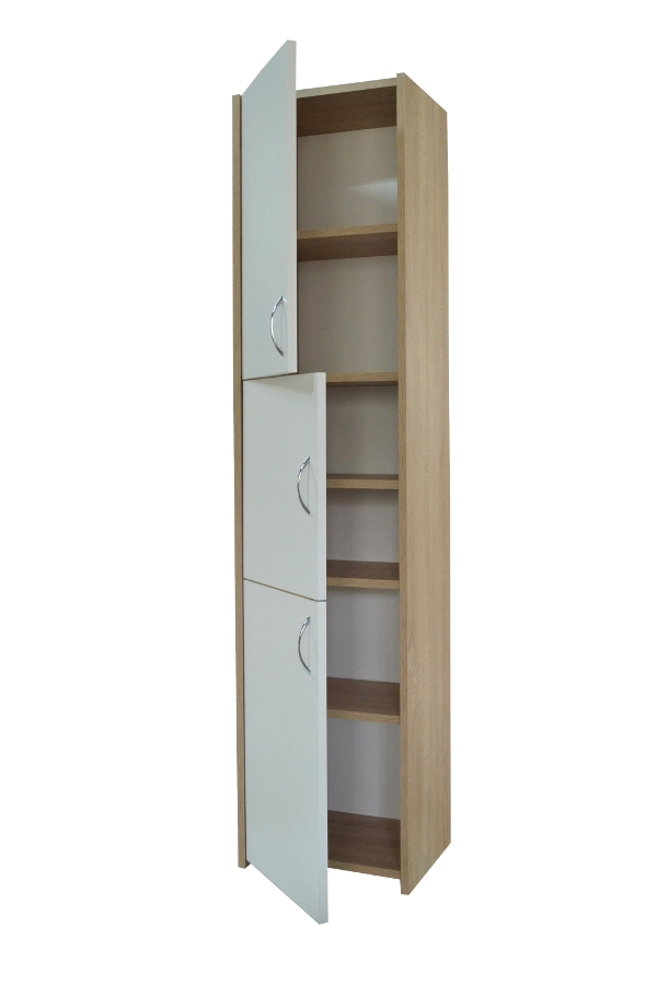 Słupek łazienkowy Adaś 3D Sonoma + front Biały 30 cm