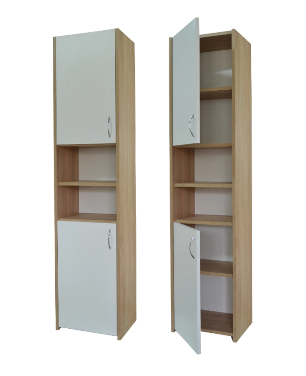 Słupek łazienkowy Adaś 2D Sonoma + Front Biały 30 cm