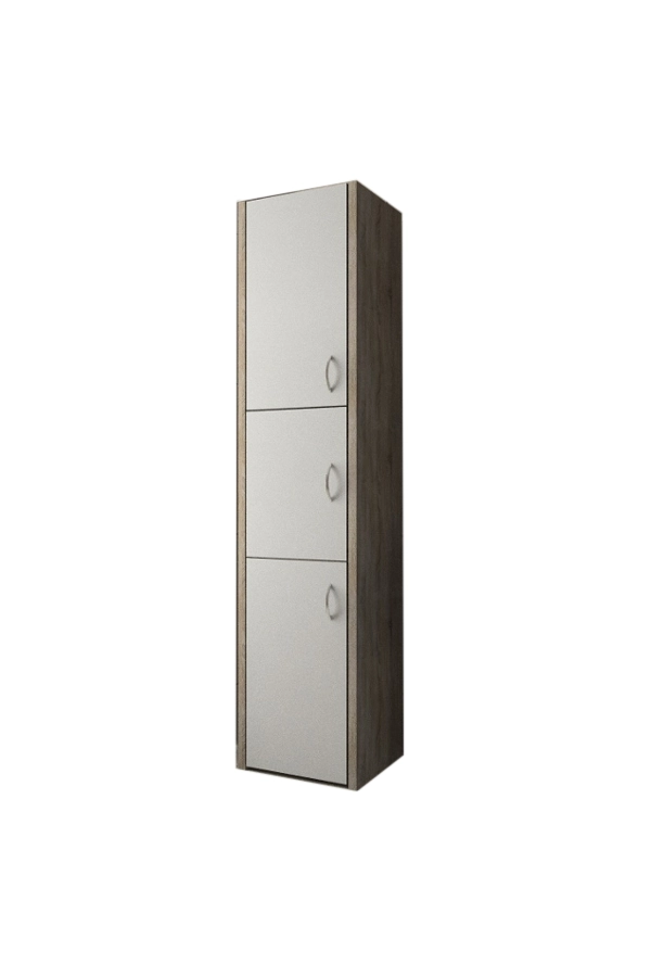 Słupek łazienkowy Adaś 3D Sonoma + front Biały 30 cm