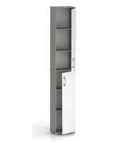 Szafa biurowa Pola 215 - 2D 40 cm Szary Arktyczny z białymi frontami