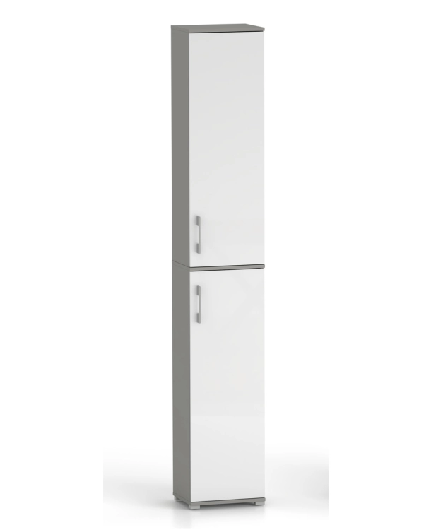 Szafa biurowa Pola 215 - 2D 40 cm Szary Arktyczny z białymi frontami