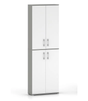 Szafa biurowa Pola 215 - 4D 80cm Szary z białymi Frontami