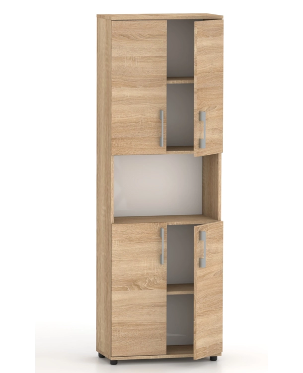 Regał biurowy na ksiażki i segragatory G 60 4d dąb sonoma, 60 cm