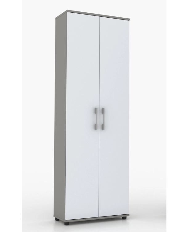 Regał  szafa biurowa G 80 2d Szary z białymi frontami 80 cm