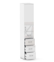 Szafa na ubrania z drążkiem Pola 215 - 4 szuflady 40-50 cm BIALA