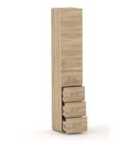 Szafa na ubrania z drążkiem Pola 215 - 4 szuflady 40-50 cm Dąb Sonoma