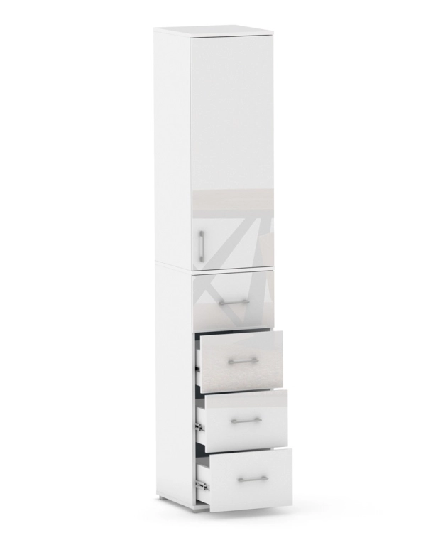 Szafa na ubrania z drążkiem Pola 215 - 4 szuflady 40-50 cm BIALA