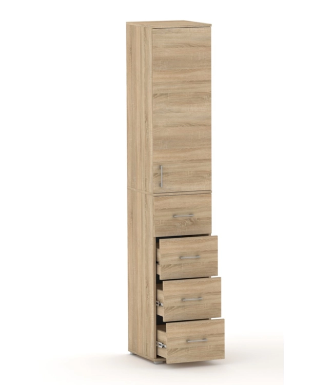 Szafa na ubrania z drążkiem Pola 215 - 4 szuflady 40-50 cm Dąb Sonoma