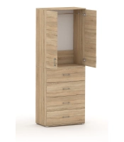 Szafa na ubrania z drążkiem Pola 215 - 4 szuflady 60 / 70 / 80 cm Da Sonoma