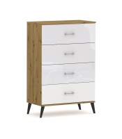 Komoda POLA 4N Dąb Artisan / Połysk - 4 szerokości. 50 - 80 cm Pojemna !