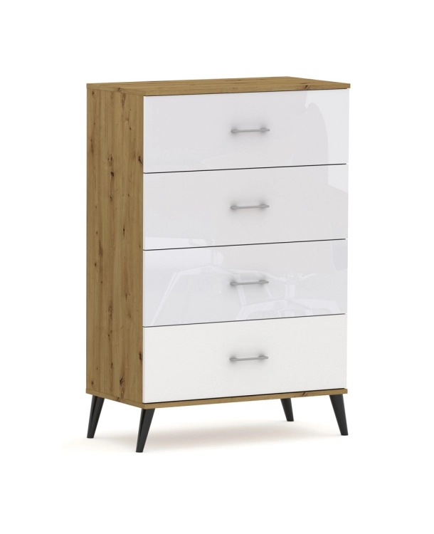 Komoda POLA 4N Dąb Artisan / Połysk - 4 szerokości. 50 - 80 cm Pojemna !