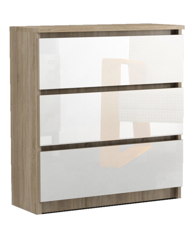 Komoda RICO 3s WYSOKI POŁYSK 80 cm AKRYL Sonoma