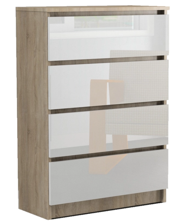 Komoda RICO 4s WYSOKI POŁYSK 80 cm AKRYL Sonoma