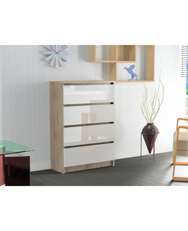 Komoda RICO 4s WYSOKI POŁYSK 80 cm AKRYL Sonoma
