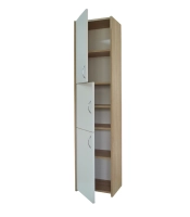 Słupek łazienkowy Adaś 3D Sonoma + front Biały 40 cm