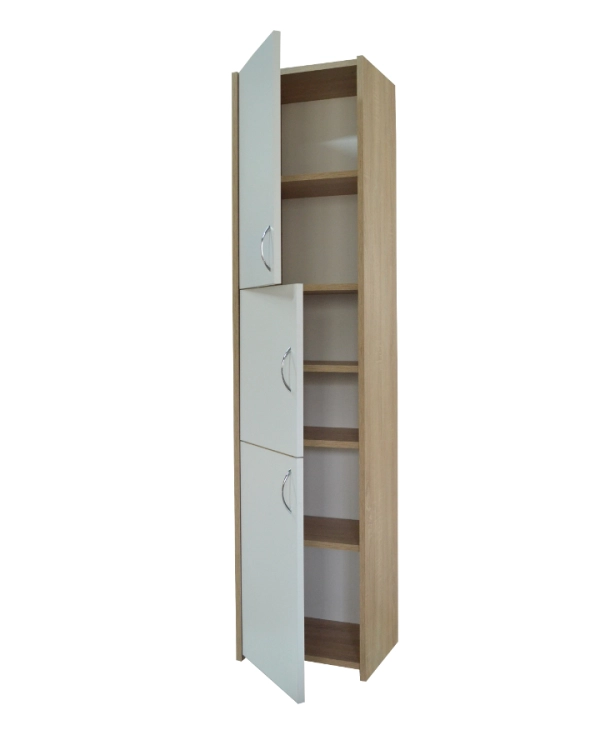 Słupek łazienkowy Adaś 3D Sonoma + front Biały 40 cm