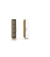 Słupek lazienkowy wiszący LUNA 1D 30 cm Dąb Artisan z białymi drzwiami