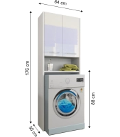 Szafka nad pralke LUNA 64 cm  POŁYSK AKRYL